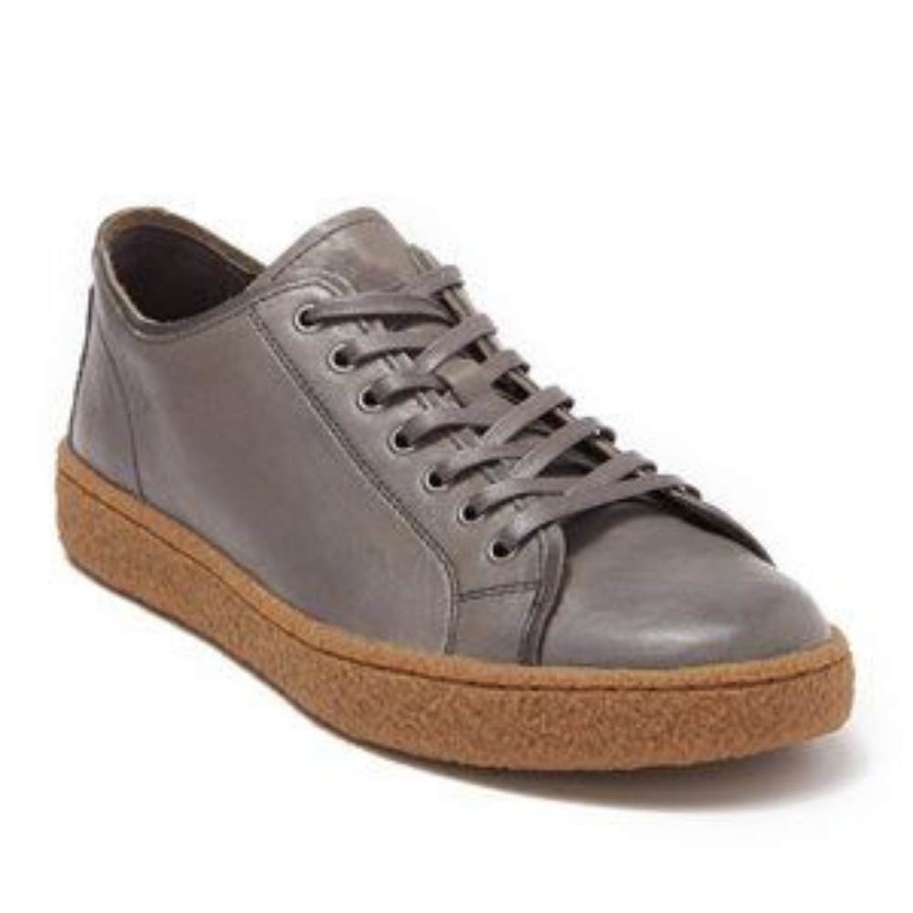 John Varvatos Star USA Star Leather Sneakers Shoes Grey Lead